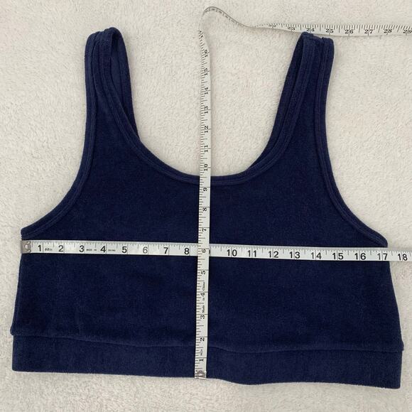 Offline by Aerie Womens XL Summer Lights French Terry Cropped Tank Navy Stretch - Picture 4 of 9
